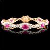 18K Rose Gold 6.69ct Ruby & 4.26ctw Diamond Bracel