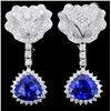 18K Gold 8.98ct Tanzanite & Diamond Earrings