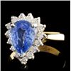 Image 2 : 14K Yellow Gold 2.43ct Sapphire & 0.53ct Diamond R