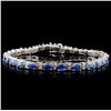 14K White Gold 9.87ct Sapphire & 0.92ct Diamond Br