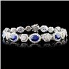 18K Gold 9.13ctw Sapphire & 3.16ctw Diamond Bracel