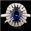 18K Gold 2.19ct Sapphire & 0.86ctw Diamond Ring