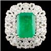 18K Gold 2.19ct Emerald & 4.81ctw Diamond Ring