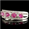 Image 2 : 14K Gold 0.72ct Ruby & 0.17ctw Diamond Ring
