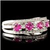 Image 3 : 14K Gold 0.72ct Ruby & 0.17ctw Diamond Ring