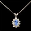 14K Gold 0.78ct Sapphire & 0.28ctw Diamond Pendant