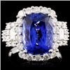18K Gold  5.60ct Tanzanite & 1.44ct Diamond Ring