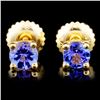 14K Gold 0.70ctw Tanzanite Earrings