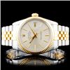 Rolex YG/SS DateJust 36mm Tapestry Wristwatch