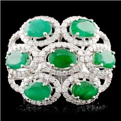 14K Gold 3.20ct Emerald & 1.06ctw Diamond Ring