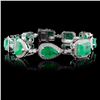 18K White Gold 18.94ct Emerald & 2.59ct Diamond Br