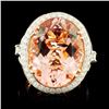 14K Gold 13.63ct Morganite & 1.55ctw Diamond Ring