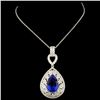 18K Gold 7.90ct Tanzanite & 1.73ctw Diamond Pendan