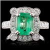 18K White Gold 1.53ct Emerald & 1.00ct Diamond Rin