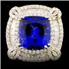 18K Gold 9.30ct Tanzanite & 3.13ctw Diamond Ring