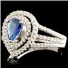 Image 2 : 14K Gold 0.92ct Sapphire & 0.47ctw Diamond Ring