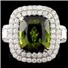 18K Gold 7.68ct Tourmaline & 1.87ctw Diamond Ring