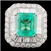 18K Gold 7.27ct Emerald & 3.62ctw Diamond Ring