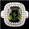 18K Gold 7.68ct Tourmaline & 1.87ctw Diamond Ring
