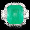 18K Gold 7.93ct Emerald & 1.67ctw Diamond Ring