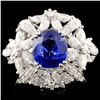 18K Gold 2.01ct Sapphire & 1.77ctw Diamond Ring
