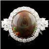 14K Gold 4.45ct Opal & 1.43ctw Diamond Ring