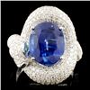 18K Gold 7.91ct Kyanite & 2.15ctw Diamond Ring