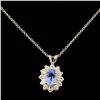 14K Gold 0.94ct Sapphire & 0.58ctw Diamond Pendant