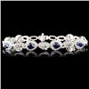 14K Gold 3.26ct Sapphire & 1.70ctw Diamond Bracele