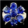 18K Gold 7.74ct Sapphire & 0.23ctw Diamond Ring