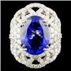18K Gold 9.27ct Tanzanite & 2.87 Diamond Ring