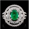 Image 1 : 14K White Gold 1.15ct Emerald & 1.14ct Diamond Rin
