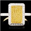 Image 1 : 18K Gold 0.48ctw Fancy Color Diamond Ring