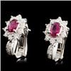 Image 2 : 18K Gold 1.00ctw Ruby & 0.98ctw Diamond Earrings