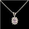 Image 1 : 14K Gold 0.40ct Sapphire & 0.17ctw Diamond Pendant