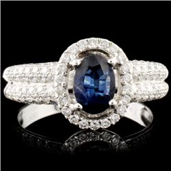 14K Gold 1.31ct Sapphire & 0.63ctw Diamond Ring