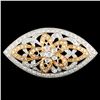 Image 1 : 18K Gold 1.27ctw Diamond Brooch