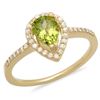 Image 1 : 14K Gold 1.00ct Peridot & 0.25ct Diamond Ring
