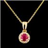 Image 2 : 14K Gold 0.37ct Ruby & 0.09ctw Diamond Pendant