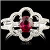 Image 1 : 18K Gold 0.99ct Ruby & 0.31ctw Diamond Ring