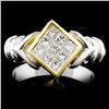 Image 1 : 18K Gold 0.58ctw Diamond Ring