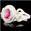 Image 2 : 18K Gold 0.68ct Ruby & 0.36ctw Diamond Ring