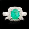 Image 1 : 14K Gold 1.08ct Emerald & 0.51ctw Diamond Ring