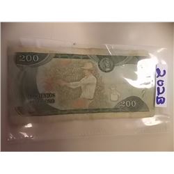 BANK NOTE - 200 DOSCIENTOS PESOS ORO - 1979