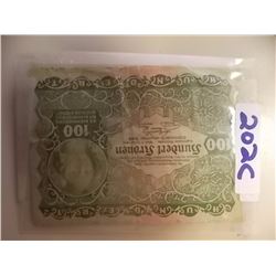 BANK NOTE -POST WWI - 100 HUNDERT KRONEN - 1922
