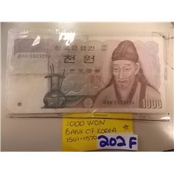 BANK NOTE- 1000 WON - KOREA