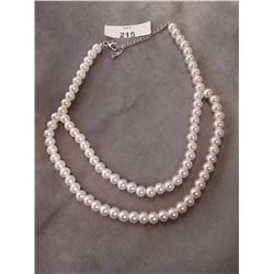 NECKLAXE - PEARL 2 STRAND CHOKER - AND CRYSTALS NON-FEROUS - COTE d'AZUR