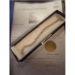 BRACELET - 6.02CT AMETHYST & DIAMONDS IN STERLING SILVER LFIGURE 8 LINKS - INCLUDES CERTIFICATE $500