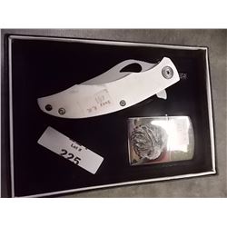 NEW FOLFING KNIFE WITH LIGHTER (EAGLE)