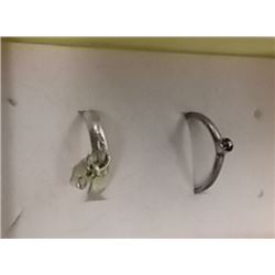 RINGS - 2 TTL - 1 TOE RING WITH DANGLE STAR & 1 RING WITH SOLITAIRE STONE (ADJUSTABLE SIZE)